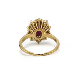 Bague Marguerite en or jaune, rubis et diamants - Castafiore