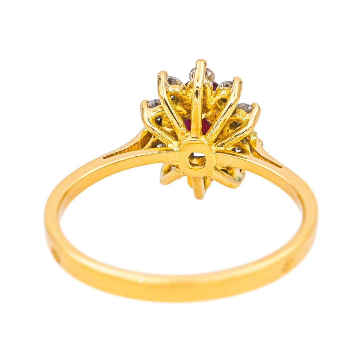 Bague Marguerite en or jaune, rubis et diamants - Castafiore