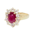 Bague marguerite en or jaune, rubis et diamants - Castafiore