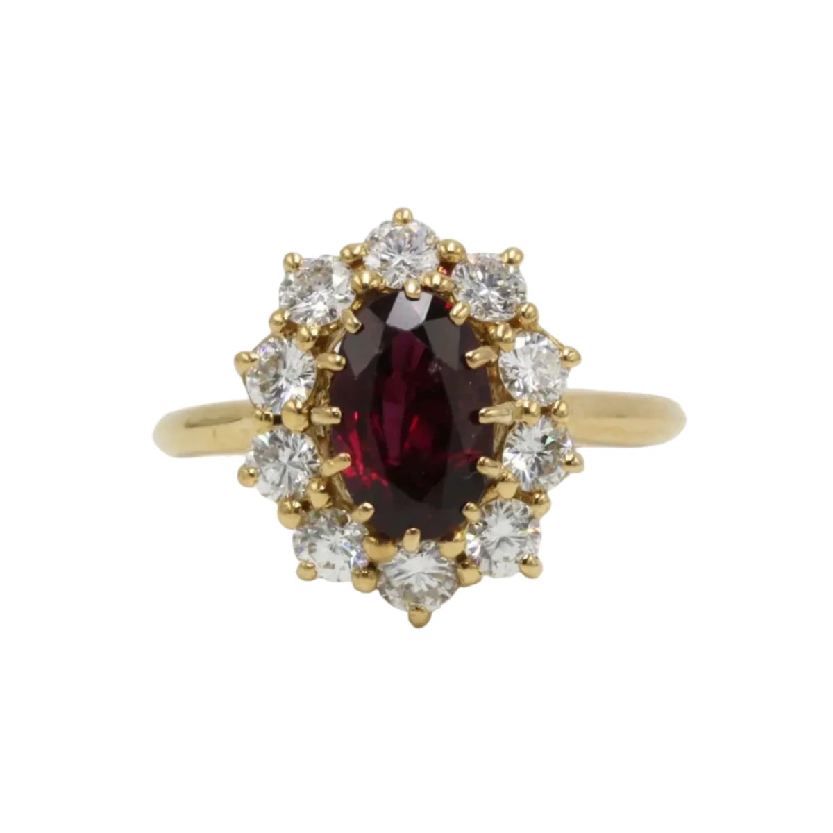 Bague Marguerite en or jaune, rubis et diamants - Castafiore