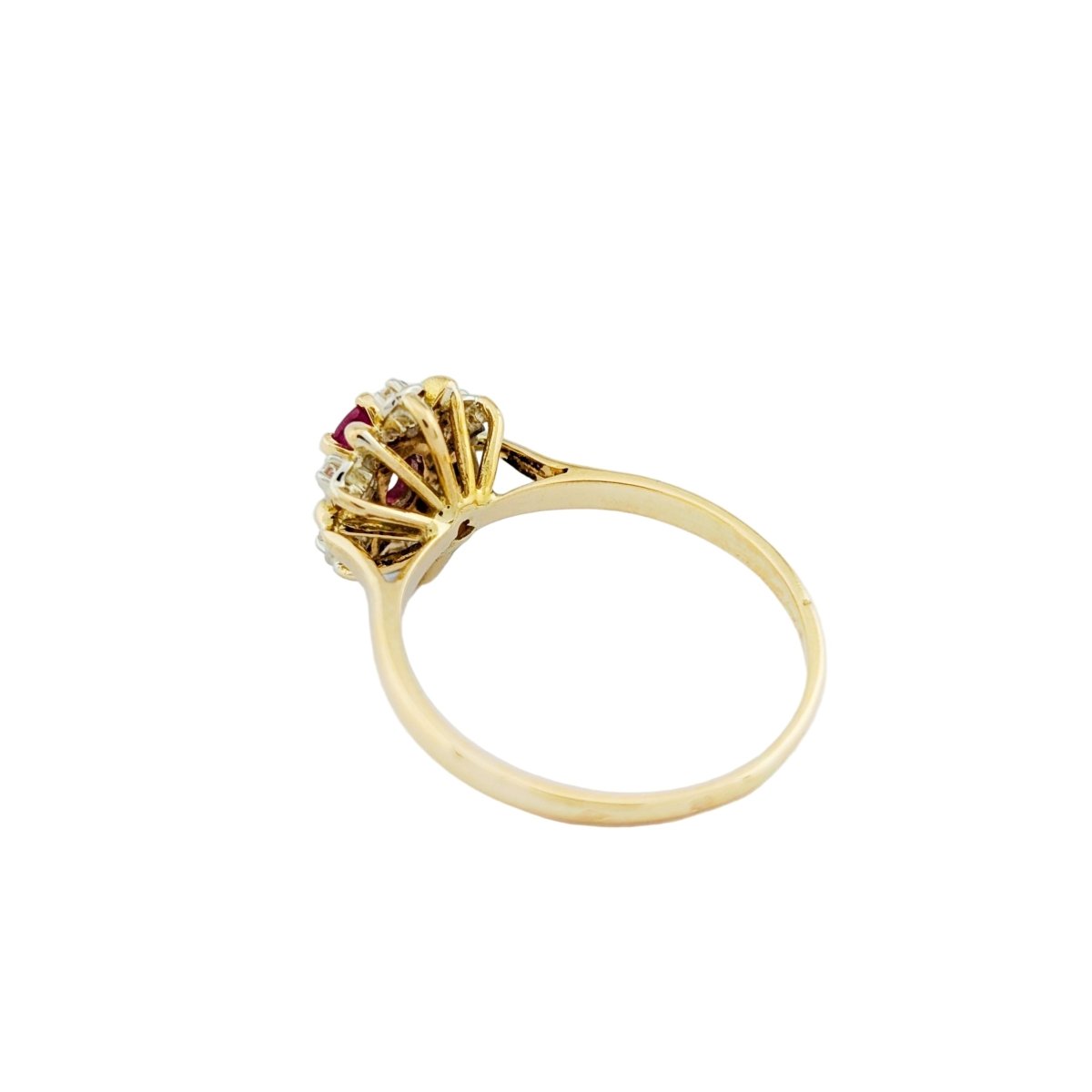 Bague Marguerite en or jaune, rubis et diamants - Castafiore
