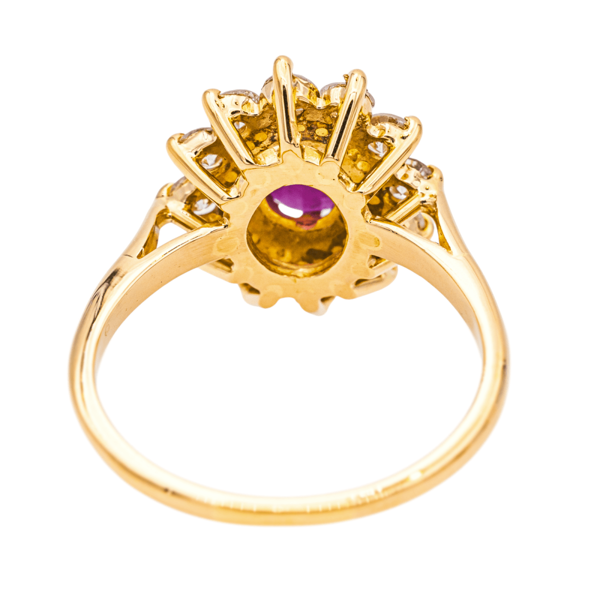 Bague Marguerite en or jaune, rubis et diamants - Castafiore