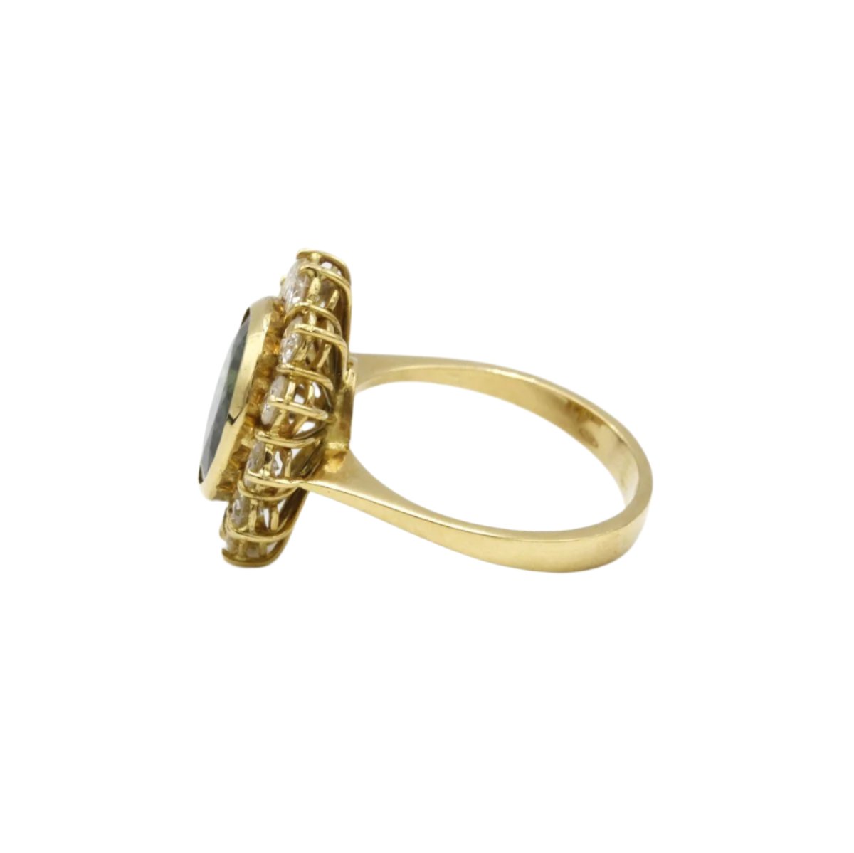 Bague Marguerite en or jaune, saphir et diamant - Castafiore