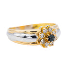 Bague Marguerite en or jaune, saphir et diamants - Castafiore