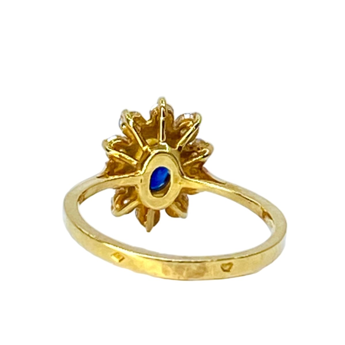 Bague Marguerite en or jaune, saphir, et diamants - Castafiore