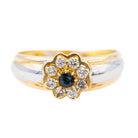 Bague Marguerite en or jaune, saphir et diamants - Castafiore