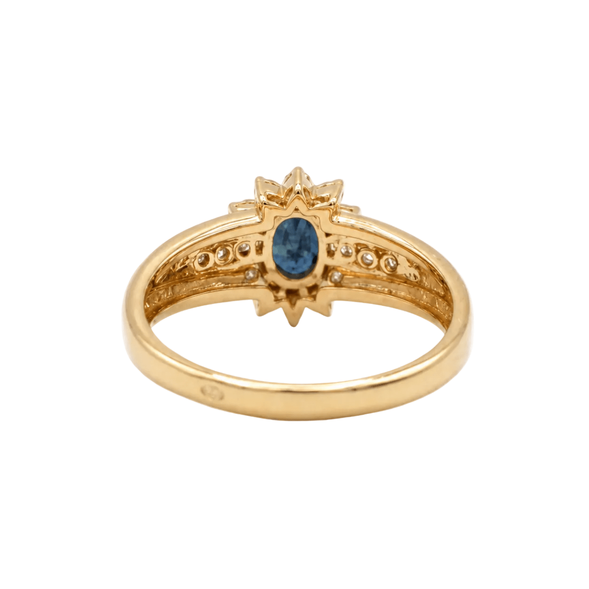 Bague Marguerite en or jaune, saphir et diamants - Castafiore
