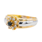 Bague Marguerite en or jaune, saphir et diamants - Castafiore