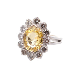 Bague Marguerite en or jaune, saphir et diamants - Castafiore