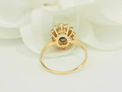 Bague Marguerite en or jaune, saphir et diamants - Castafiore