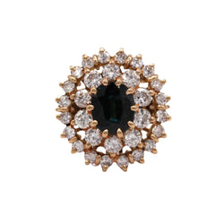 Bague Marguerite en or jaune, saphir et diamants - Castafiore