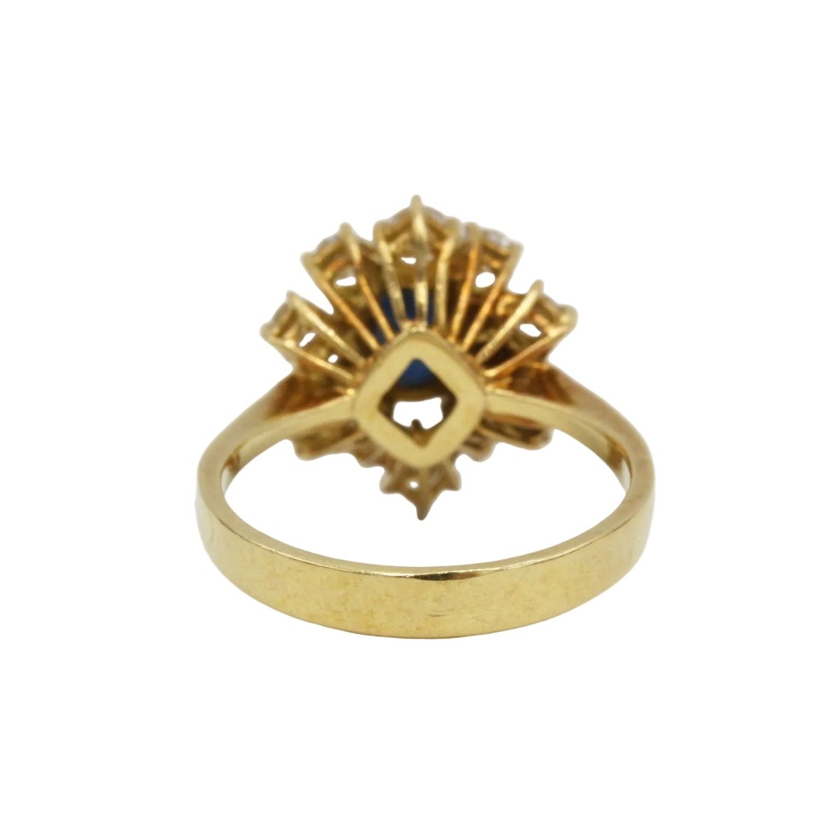 Bague Marguerite en or jaune, saphir et diamants - Castafiore