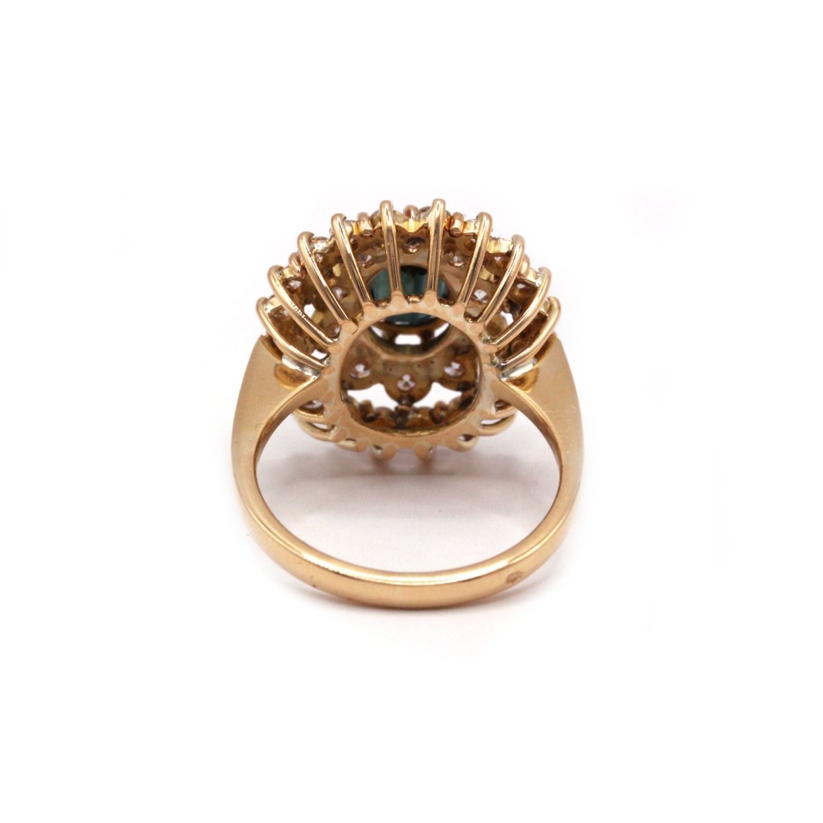 Bague Marguerite en or jaune, saphir et diamants - Castafiore