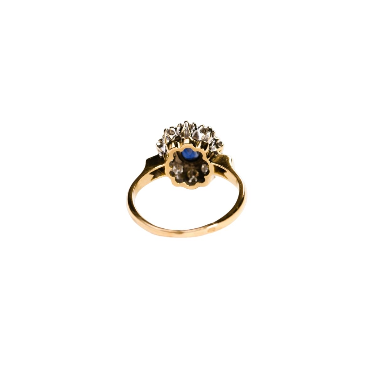 Bague Marguerite en or jaune, saphir, et diamants - Castafiore