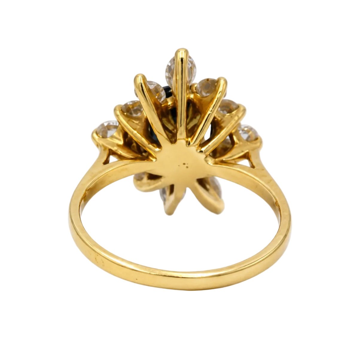 Bague Marguerite en or jaune, saphir et diamants - Castafiore
