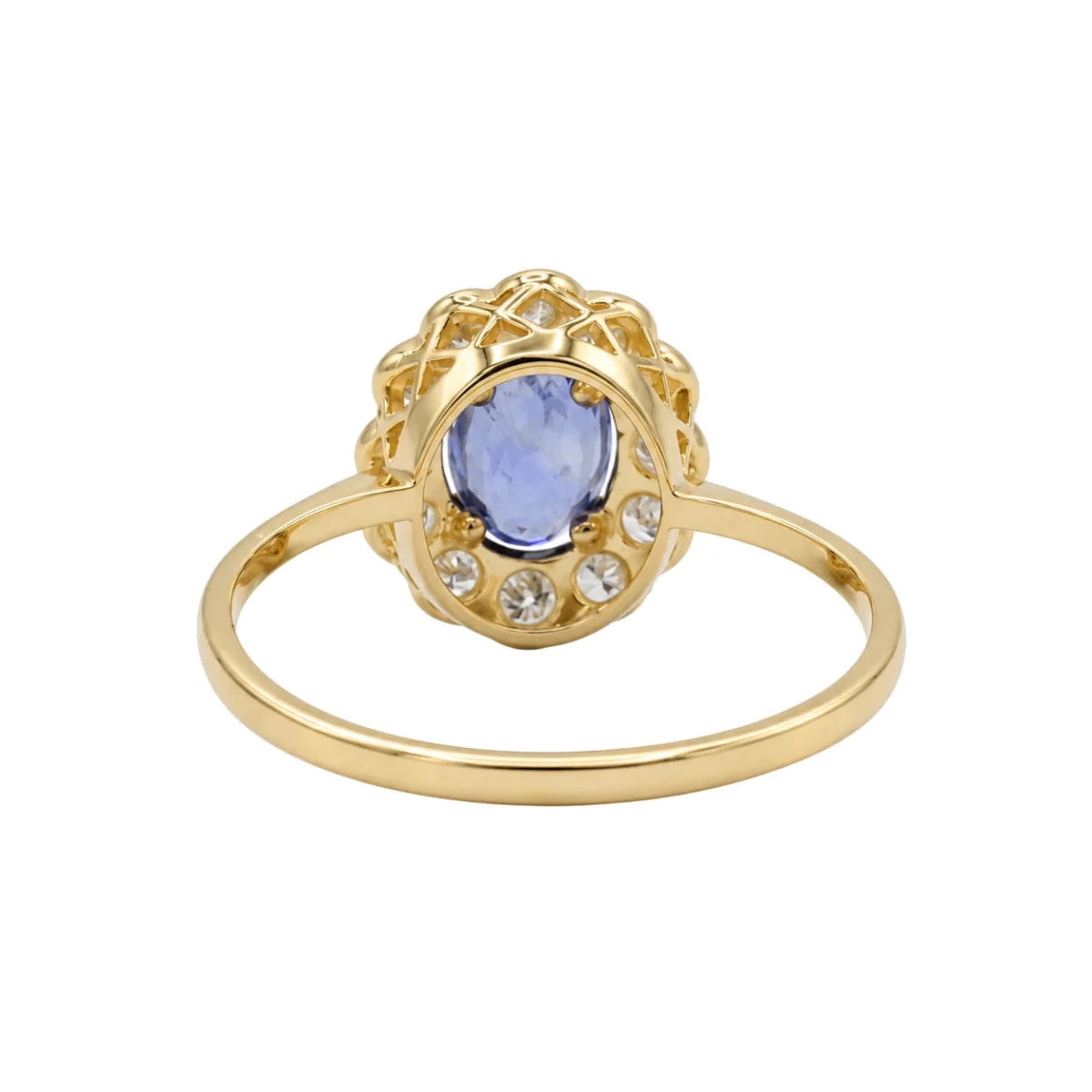 Bague Marguerite en or jaune, saphir et diamants - Castafiore