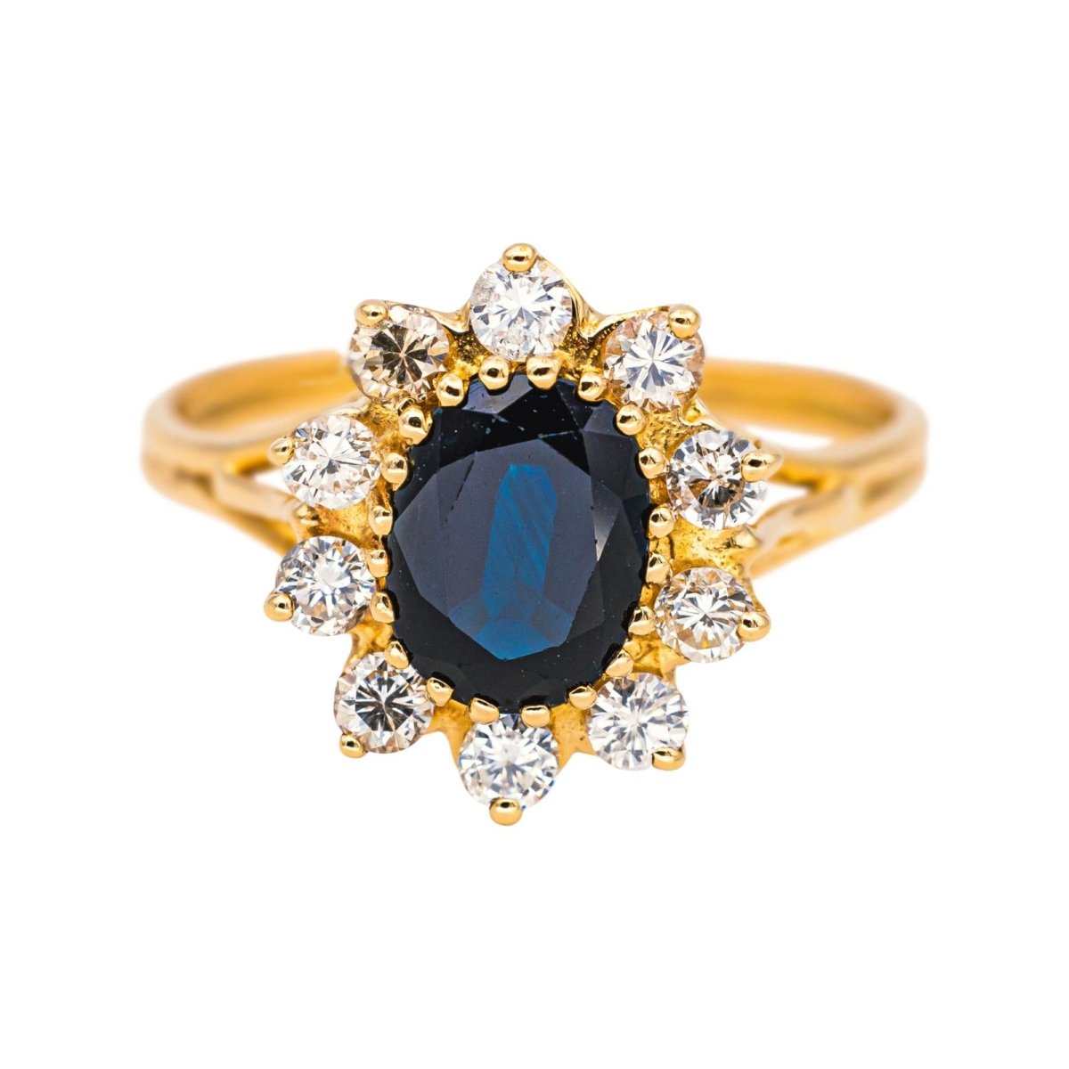 Ring Marguerite Yellow gold Sapphire