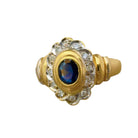 Bague Marguerite en or jaune saphir et diamants - Castafiore