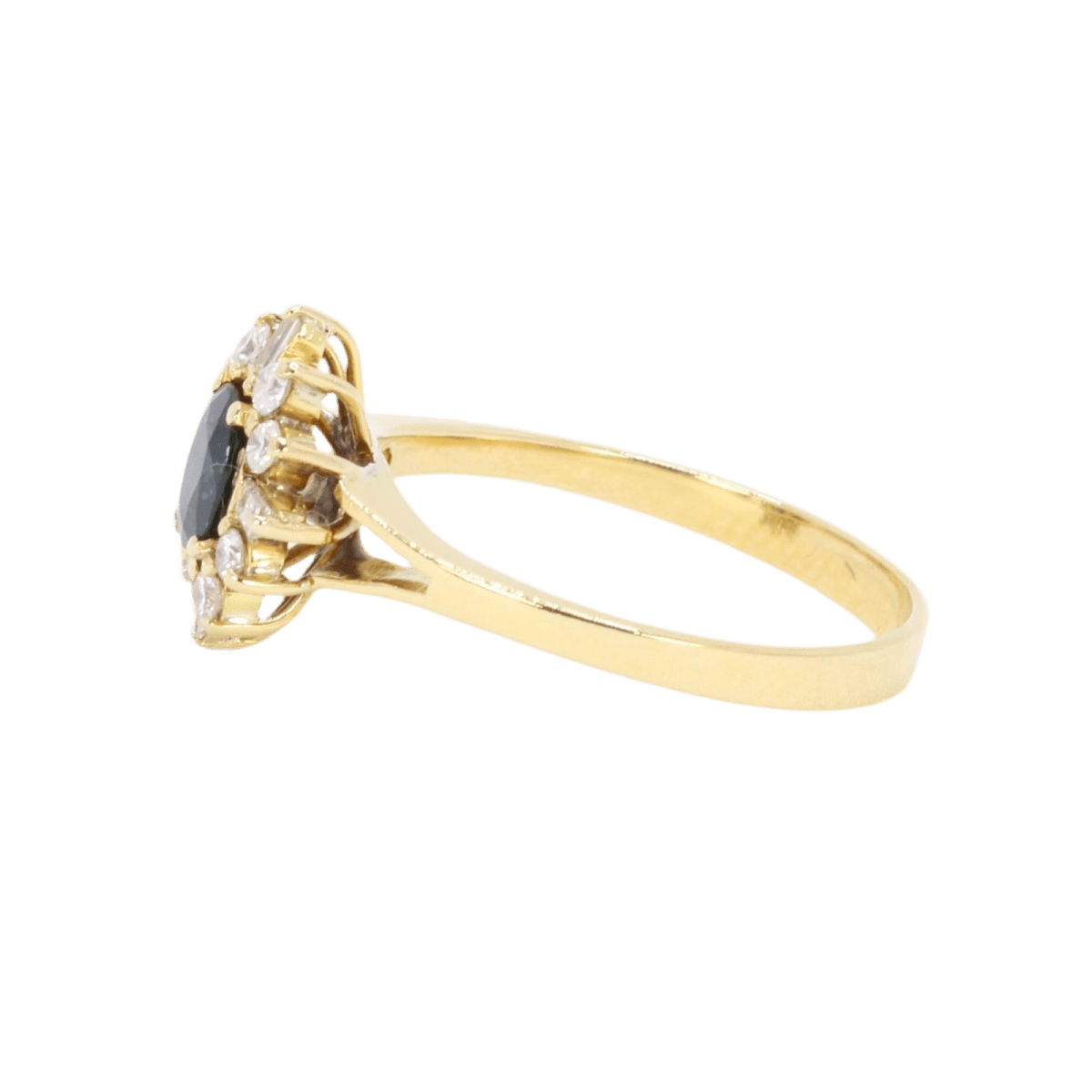 Bague Marguerite en or jaune, saphir et diamants - Castafiore