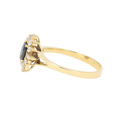 Bague Marguerite en or jaune, saphir et diamants - Castafiore