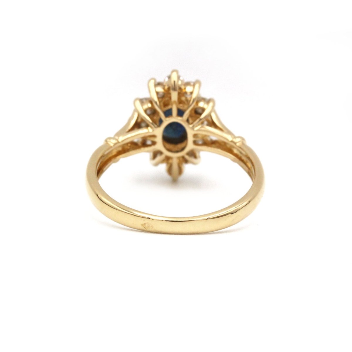 Bague Marguerite en or jaune, saphir et diamants - Castafiore