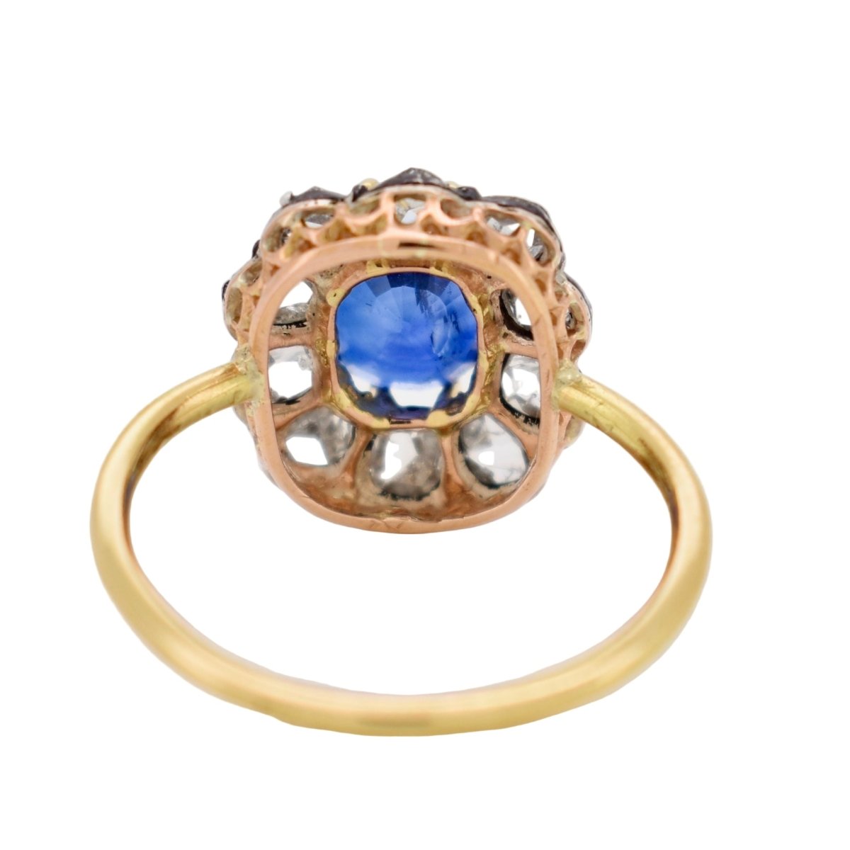 Bague Marguerite en or jaune, saphir et diamants - Castafiore