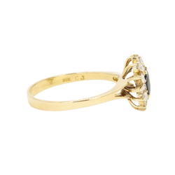 Bague Marguerite en or jaune, saphir et diamants - Castafiore