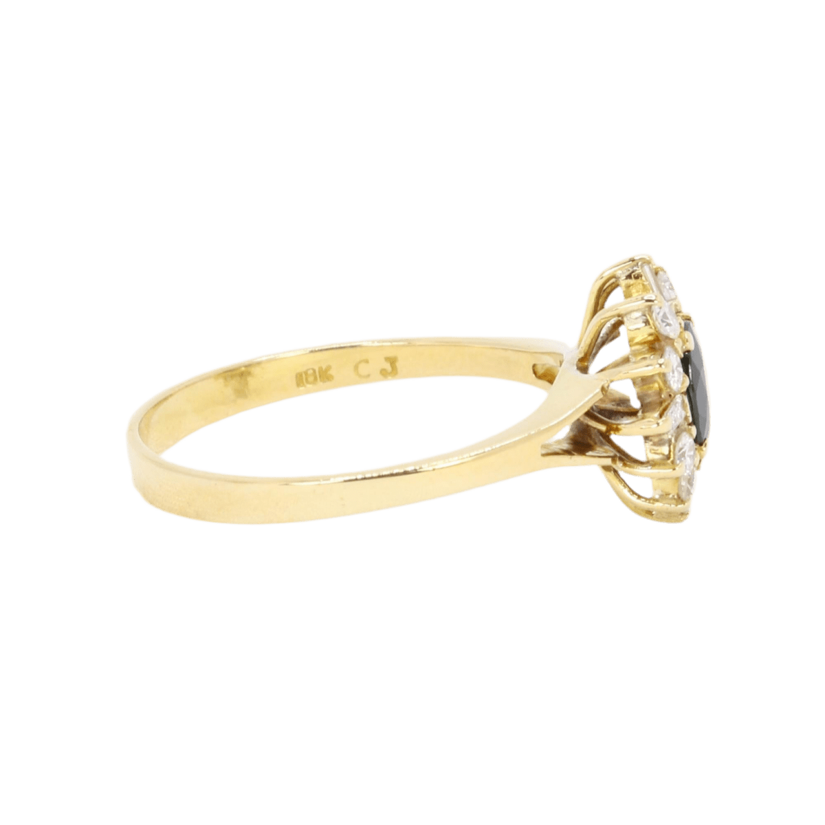 Bague Marguerite en or jaune, saphir et diamants - Castafiore