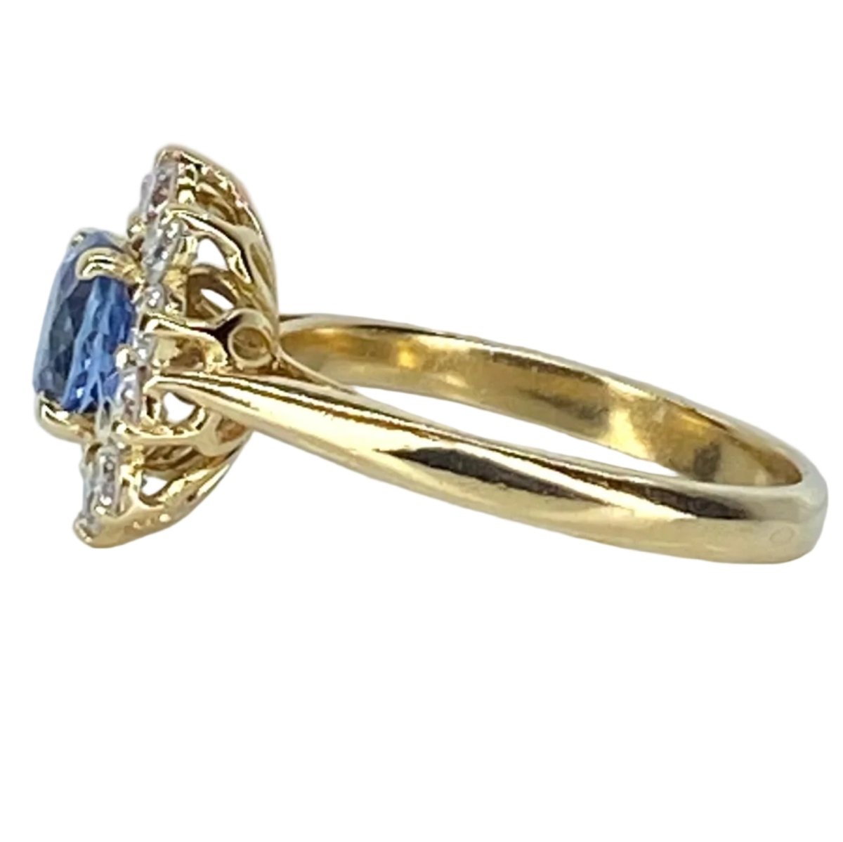 Bague Marguerite en or jaune, saphir et diamants - Castafiore