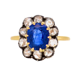 Bague Marguerite en or jaune, saphir et diamants - Castafiore