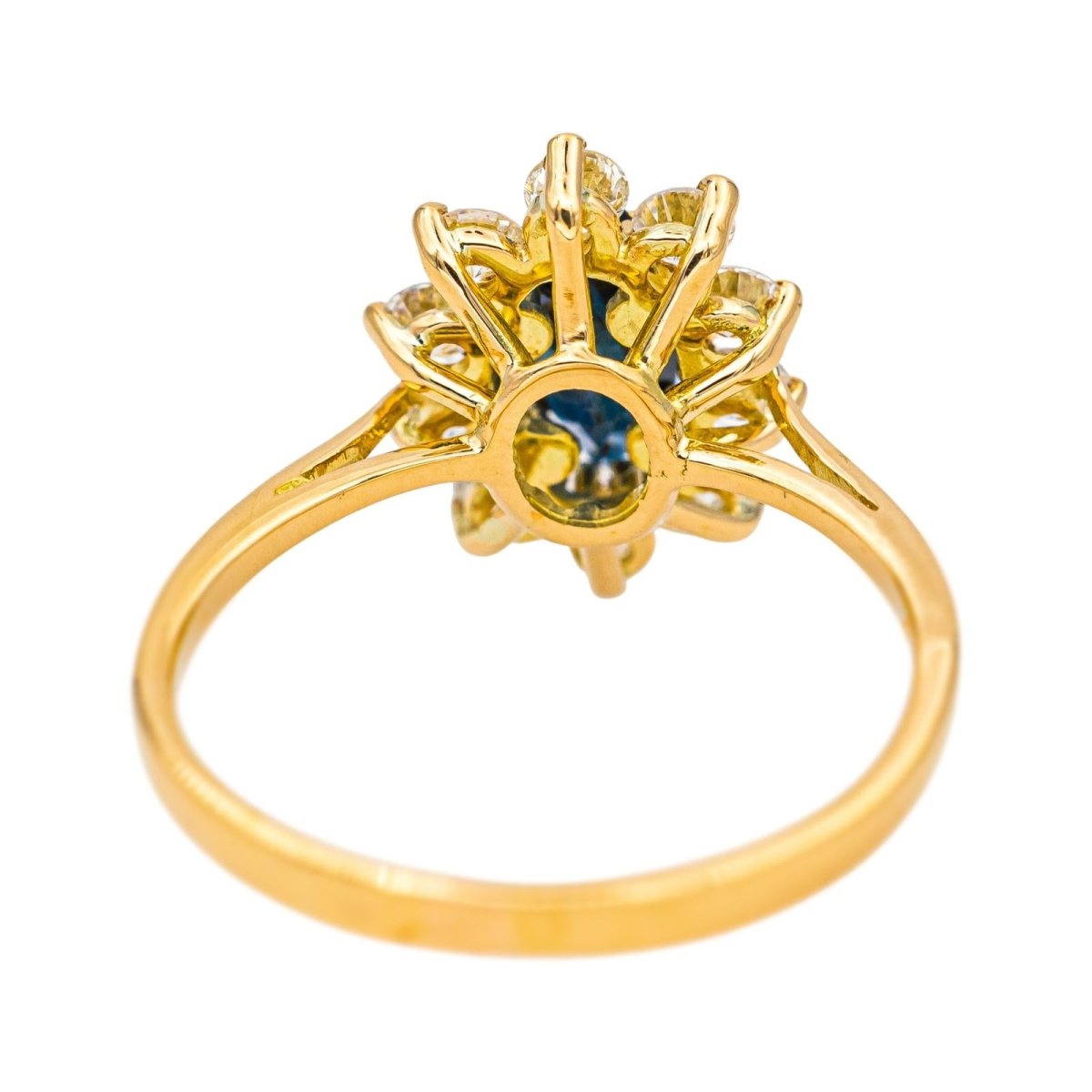 Bague Marguerite en or jaune, saphir et diamants - Castafiore