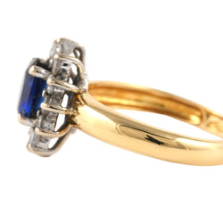Bague Marguerite en or jaune, saphir et zirconiums - Castafiore
