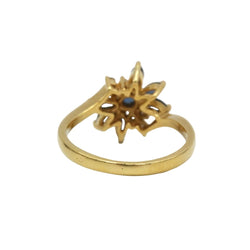 Bague Marguerite en or jaune, saphirs et diamants - Castafiore
