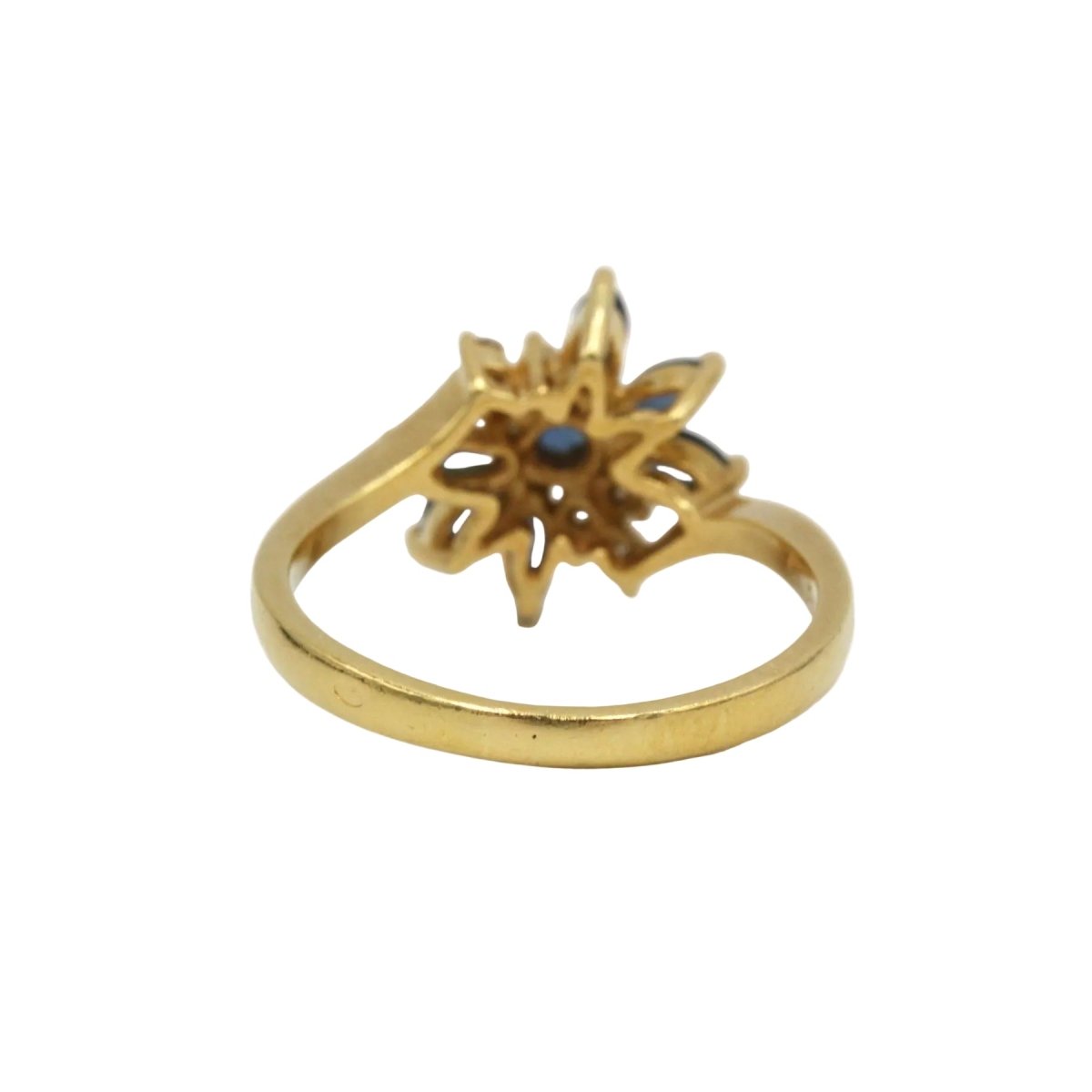 Bague Marguerite en or jaune, saphirs et diamants - Castafiore