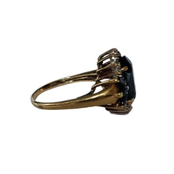 Bague Marguerite en or jaune, saphirs et diamants - Castafiore