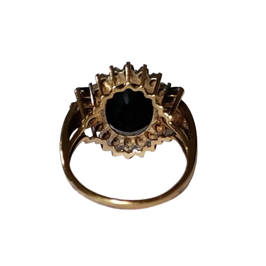 Bague Marguerite en or jaune, saphirs et diamants - Castafiore