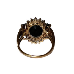 Bague Marguerite en or jaune, saphirs et diamants - Castafiore