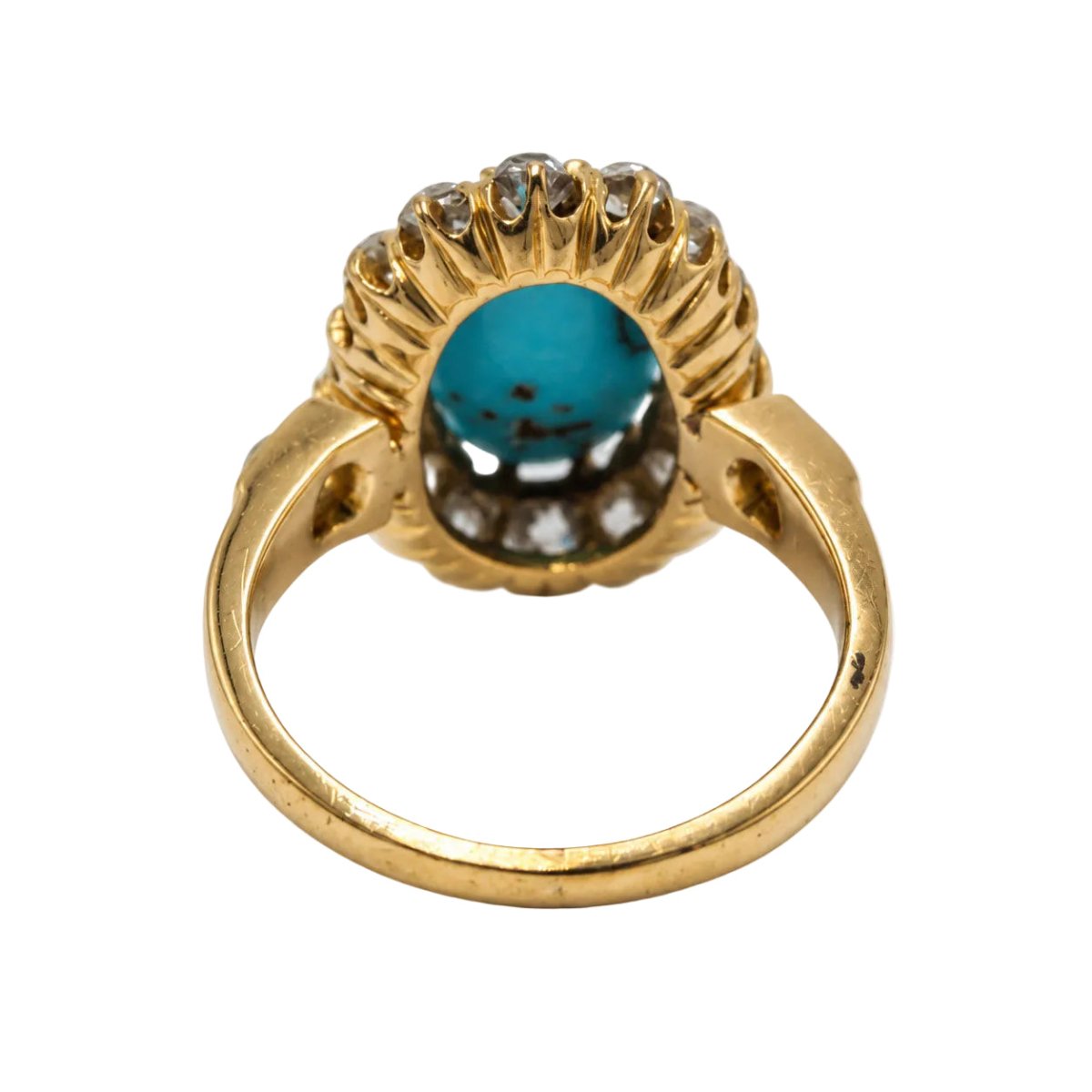 Bague Marguerite en or jaune, turquoise et diamants - Castafiore
