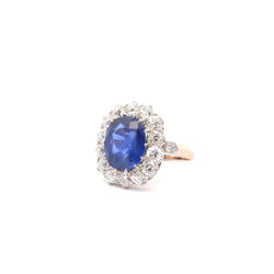 Bague Marguerite en or, platine, saphir et diamants - Castafiore