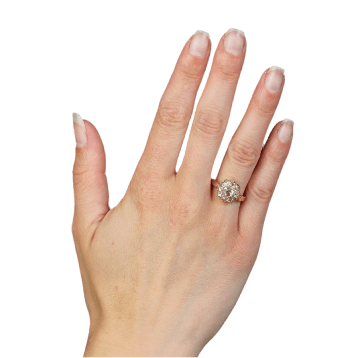 Bague Marguerite en or rose et diamants - Castafiore