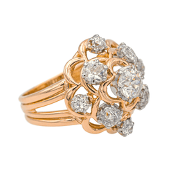 Bague Marguerite en or rose et diamants - Castafiore