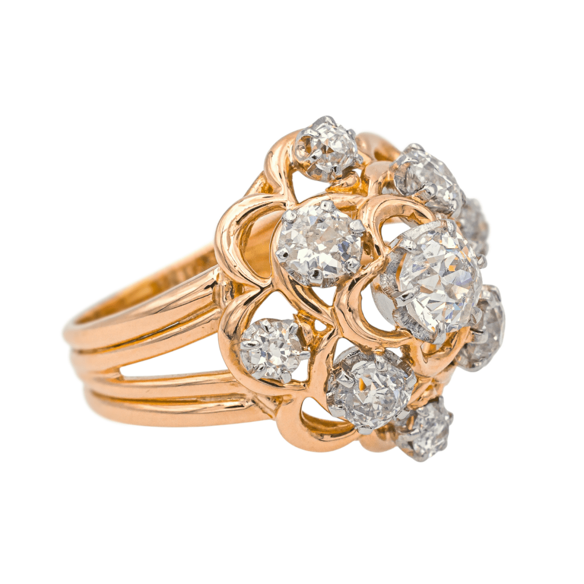 Bague Marguerite en or rose et diamants - Castafiore