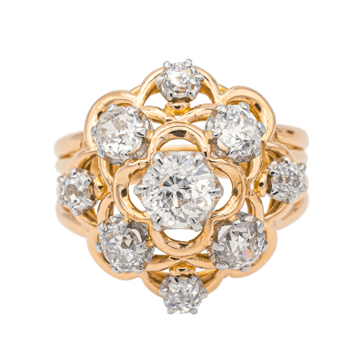 Bague Marguerite en or rose et diamants - Castafiore