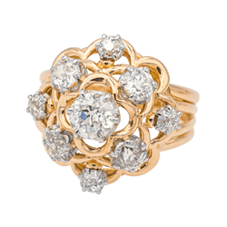 Bague Marguerite en or rose et diamants - Castafiore