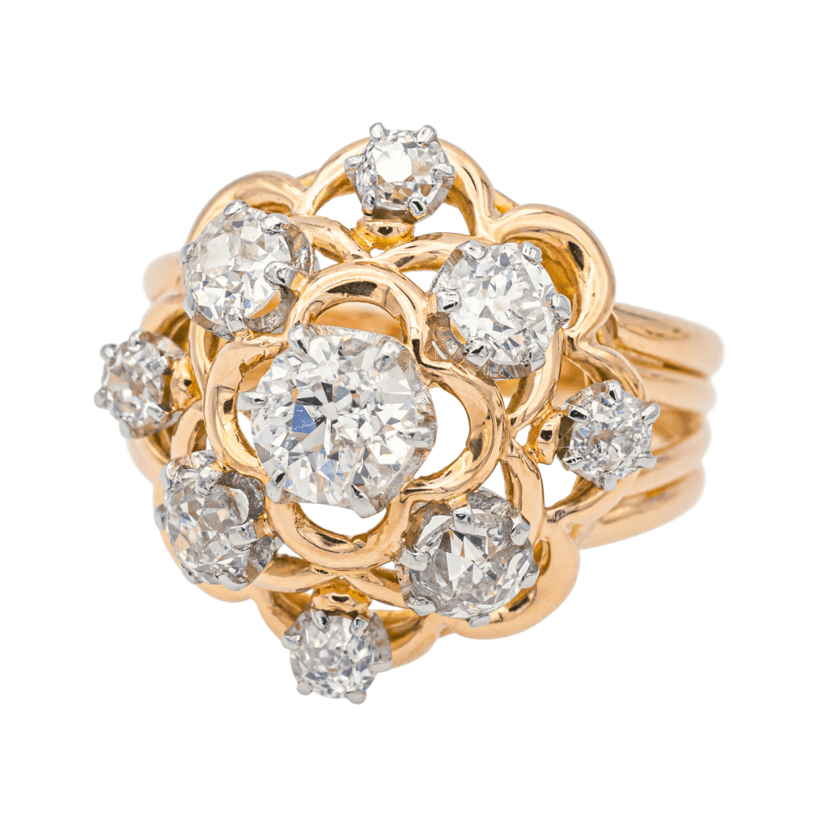 Bague Marguerite en or rose et diamants - Castafiore