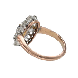Bague Marguerite en or rose et platine avec saphir et diamants - Castafiore