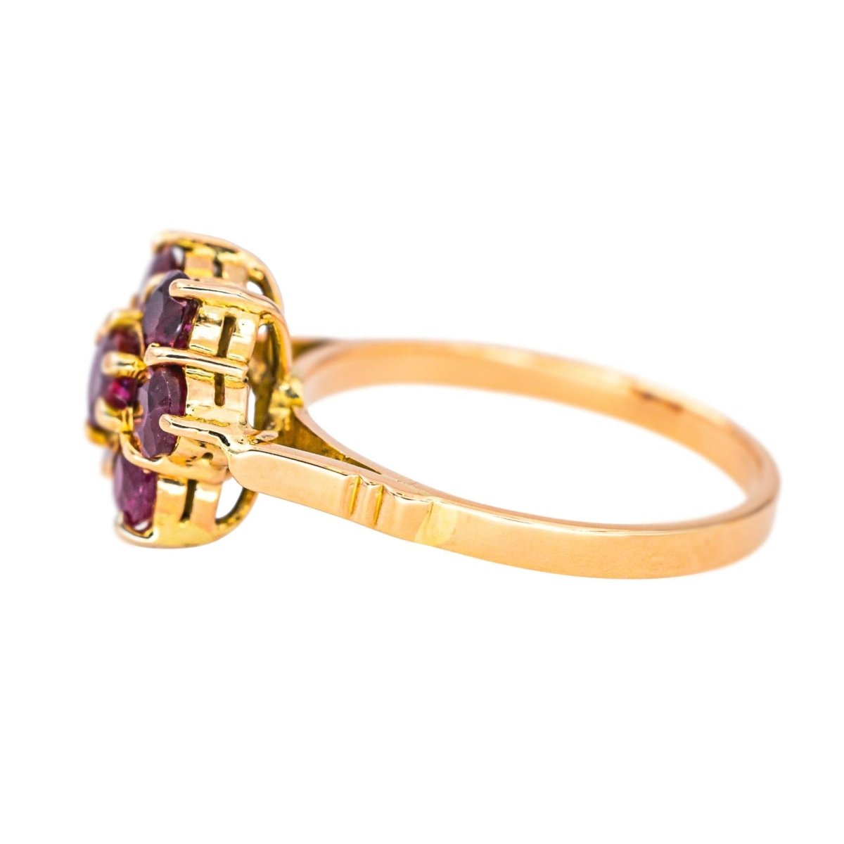 Bague Marguerite en or rose et rubis - Castafiore