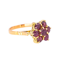 Bague Marguerite en or rose et rubis - Castafiore