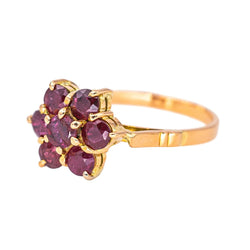 Bague Marguerite en or rose et rubis - Castafiore