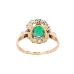 Bague Marguerite en or rose, or blanc, émeraude et diamants - Castafiore
